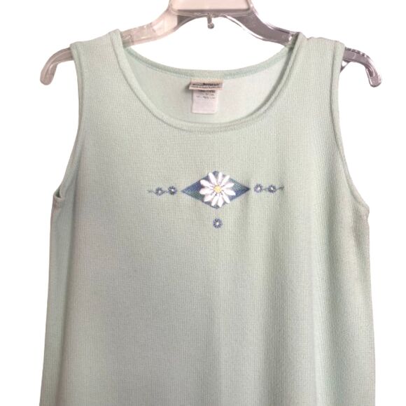 Artisans Sunschein Designs Green Embroidery Daisy Beach Pool Lounge Robe Sz M BD - Picture 4 of 7